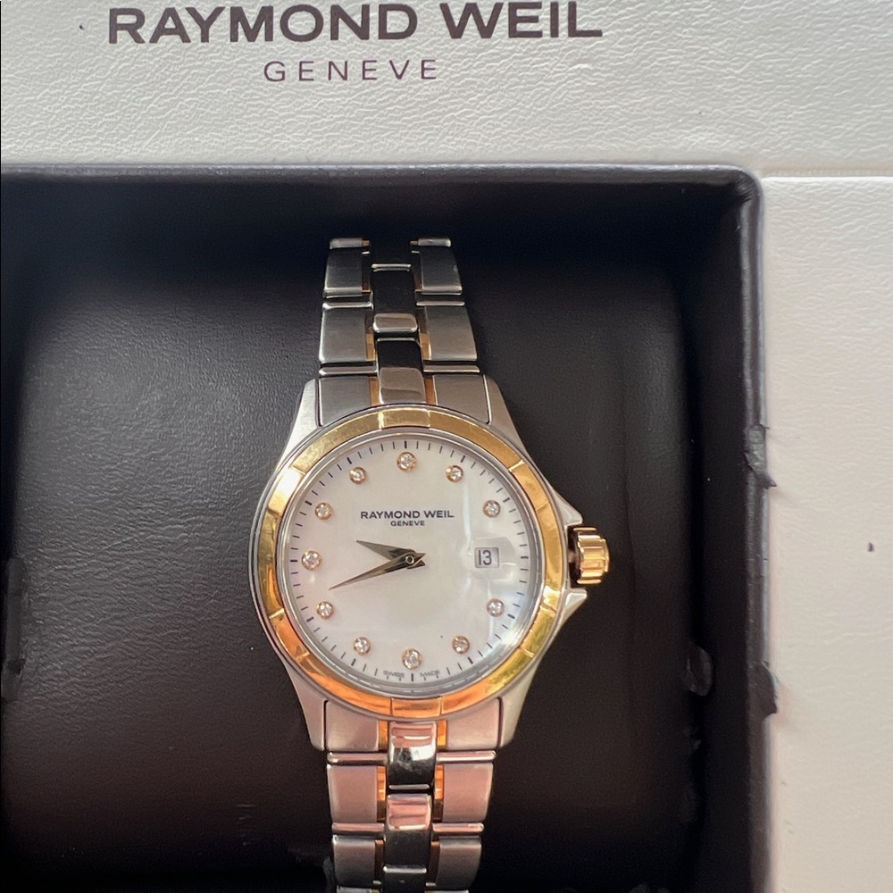 Raymond Weil watch with 14k gold and diamonds